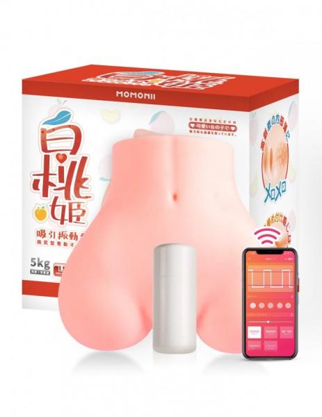 MOMONII白桃姫 電動据え置きオナホ 吸引＋振動 スマホ操作 10m接続可能 生肌感触 大人のおもちゃ
